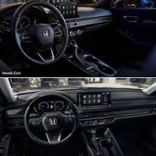 A Honda Civic beside a Honda Accord.