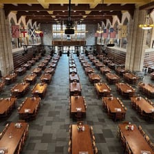 A communal military dining hall