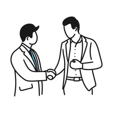 Two close associates conferring together
