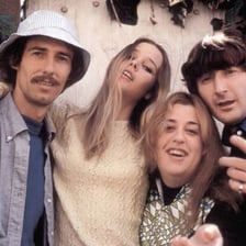 A photograph of The Mamas and the Papas, including John Phillips and Denny Doherty.