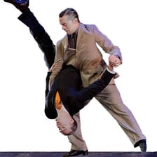A man dancing the tango with a partner