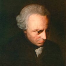 A historical portrait of philosopher Immanuel Kant.