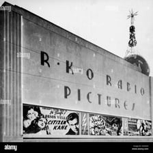 The RKO Radio Pictures logo associated with the studio that released “Citizen Kane.”