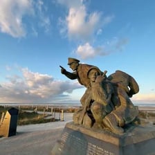 The Utah Beach memorial and coastline in Normandy