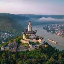 Landscape showing the Rhine River in Germany