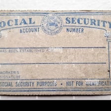 Close-up view of a Social Security card