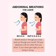 A midwife coaching a woman through breathing during labor.