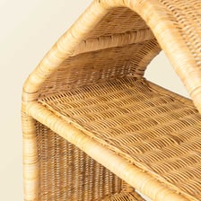 Woven rattan material used in a piece of furniture