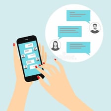 Smartphone displaying a private selfie message being sent
