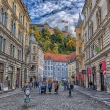 Street scene in Ljubljana, Slovenia