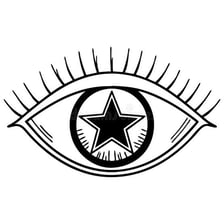 A close-up eye showing the dark pupil at its center