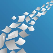 A visual depiction of a sudden flurry of papers and activity.