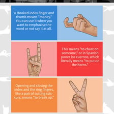 A person making a hand gesture at a Spanish hacienda