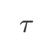 The Greek letter tau shown as a printed symbol.