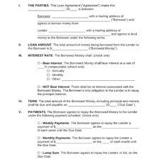 Loan paperwork advertising an interest-free arrangement