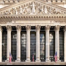 The New York Stock Exchange building on Wall Street.
