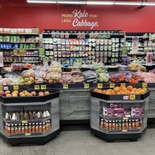 A retail display marked with bargain prices.