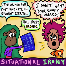 A visual example of a situation with an ironic contrast