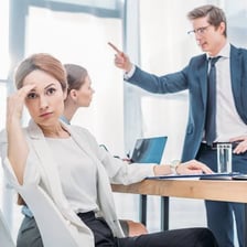 A person reacting with an offended, hurt expression.