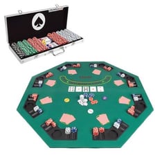 Poker chips placed as an ante before a hand is dealt.