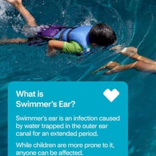 A swimmer touching an ear because of pain