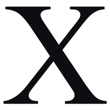 An educational chart showing the Greek letter chi and its uppercase X-shaped form.
