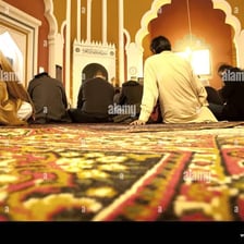 Interior of a mosque associated with Islamic worship