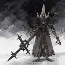 A dark artistic depiction of a morally twisted character
