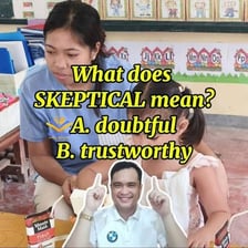 A skeptical person reacting to someone’s claim