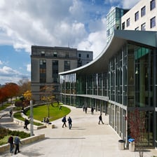A building associated with MIT’s Sloan School of Management.