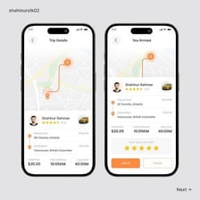 A smartphone displaying a ride-hailing destination screen