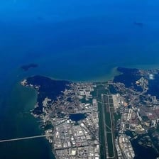 An aerial view of Penang Island off the coast of Malaysia