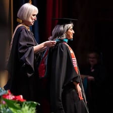 A person being congratulated for an achievement.
