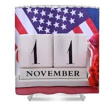 A November calendar with Veterans Day marked.