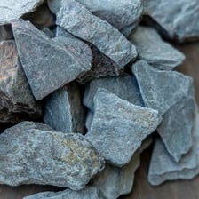 A piece of slate showing its characteristic gray-blue color