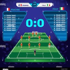 A sports scoreboard showing an equal final score