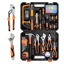 A toolbox and household repair tools.