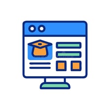 A simple illustration of a web address ending in .edu