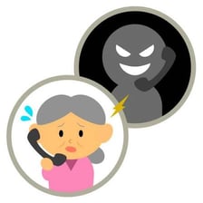 Illustration of a con artist deceiving an unsuspecting person