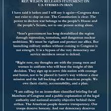 A person speaking publicly and making a firm declaration.