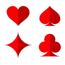 A playing card displaying a red diamond suit symbol