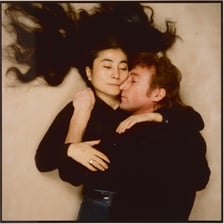 John Lennon and Yoko Ono together in a portrait