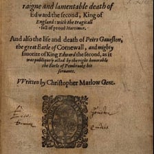 A title page or theatrical poster for Christopher Marlowe’s play Edward II