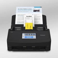 A Ricoh ScanSnap document scanner on a desk