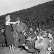 A USO performance for members of the U.S. military.