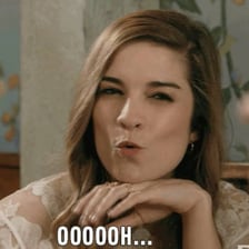 A surprised person reacting to an unexpected remark.