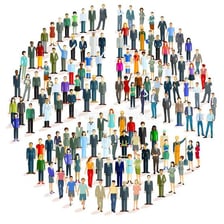 A large group with nearly all members highlighted