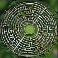 A maze passage ending at a blank wall
