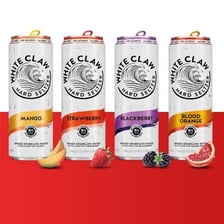 Cans of White Claw hard seltzer.