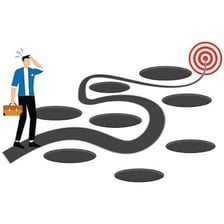 An illustration of a person avoiding an obstacle